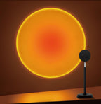 Sunset lamp casting a warm glow on a wall
