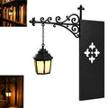 Lantern bookend with scrollwork bracket