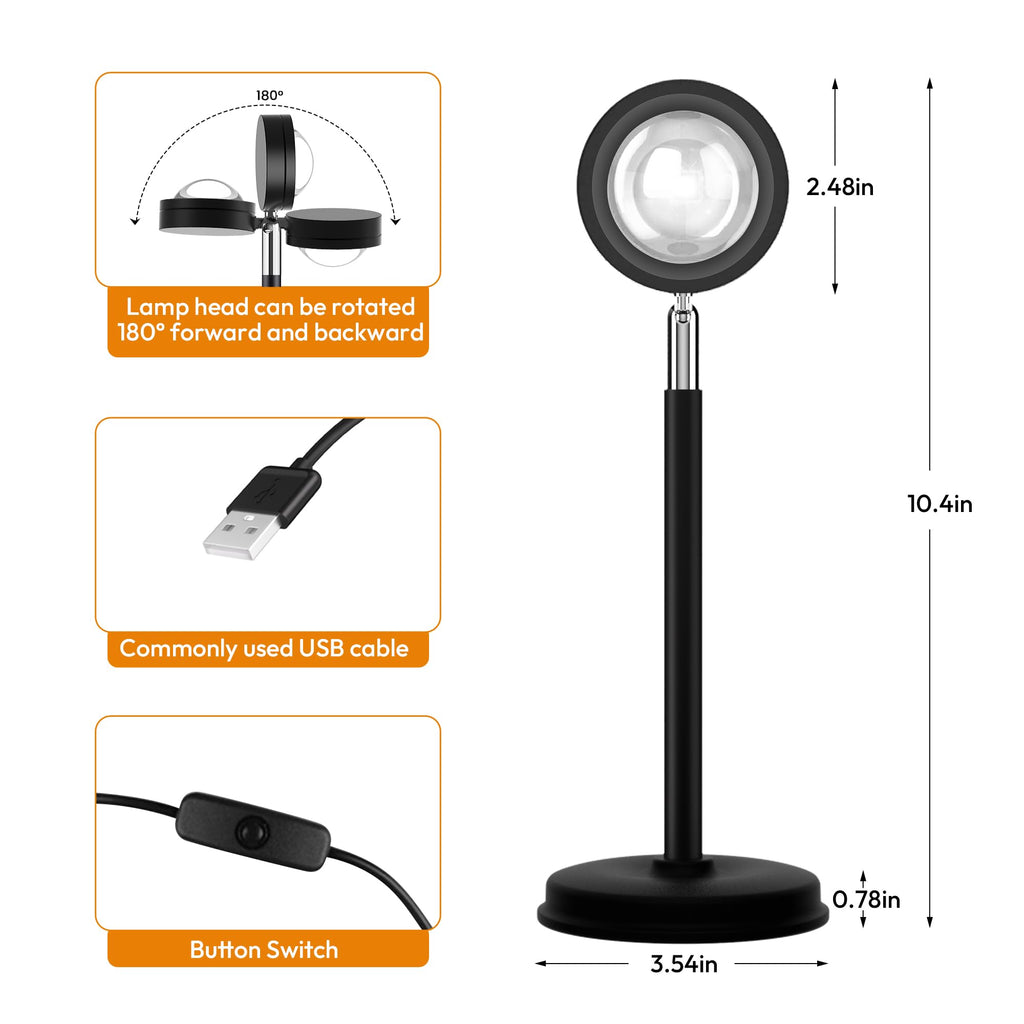 Sunset lamp size and parts