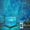 Crystal wave lamp with remote casting blue ripples