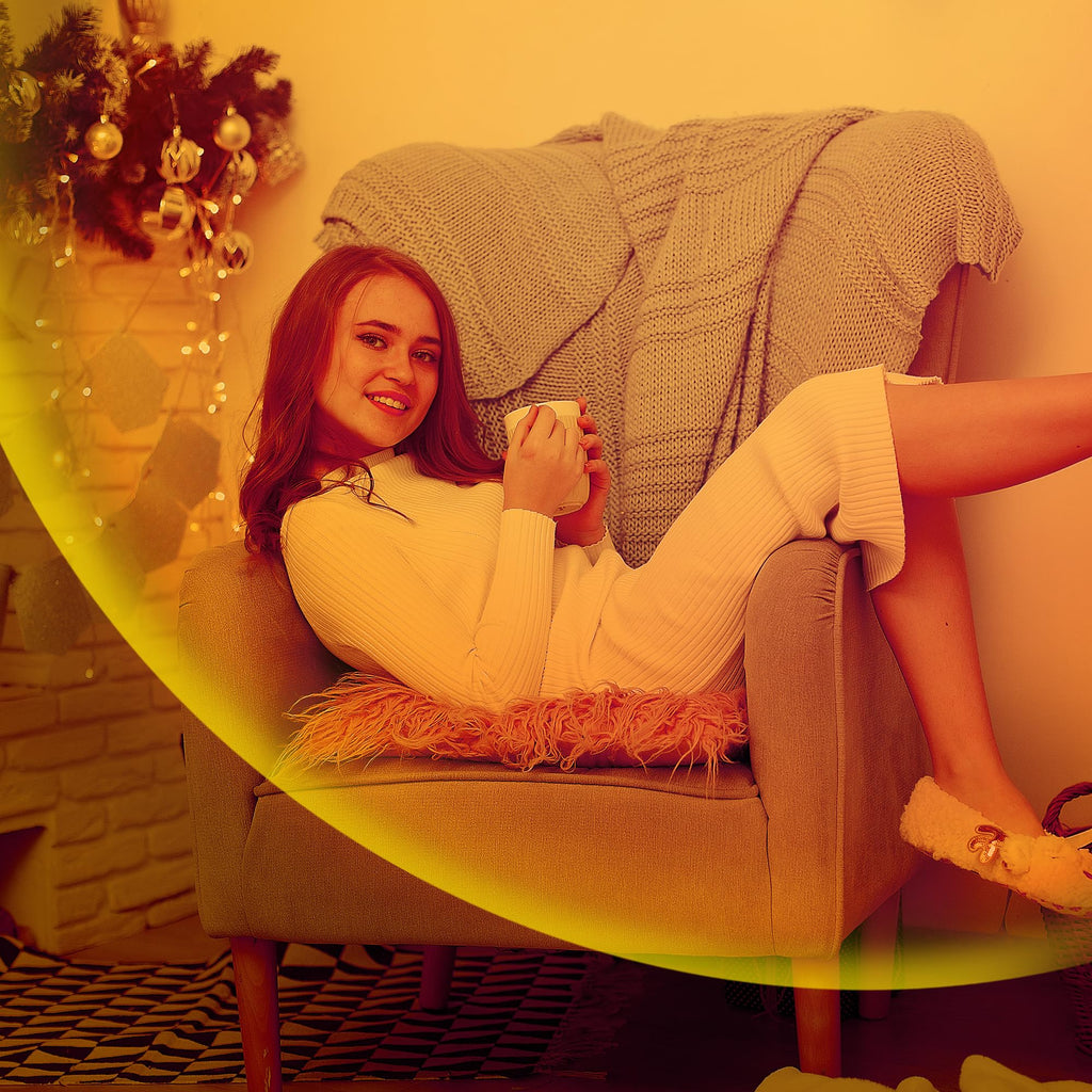 Cozy armchair in sunset light