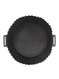 Round silicone air fryer liner, black