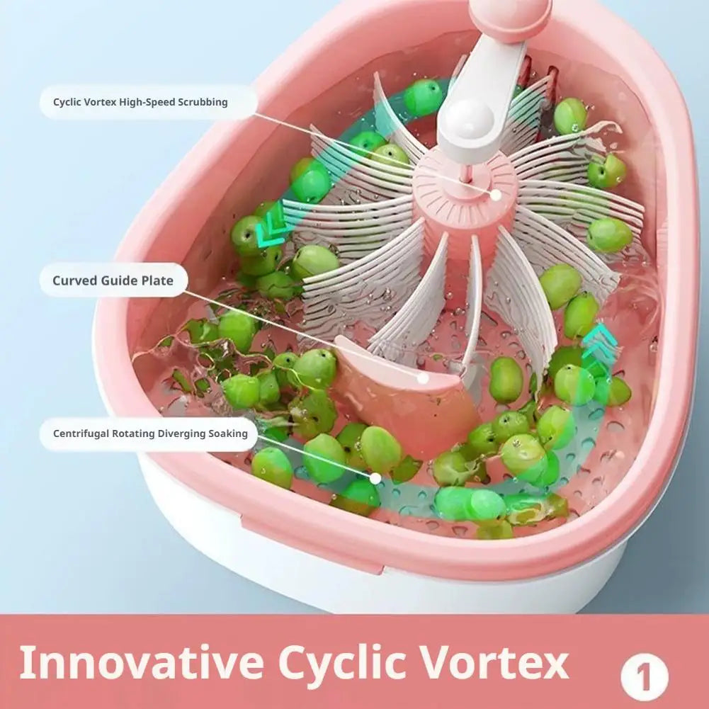 Water vortex cleaning fruit