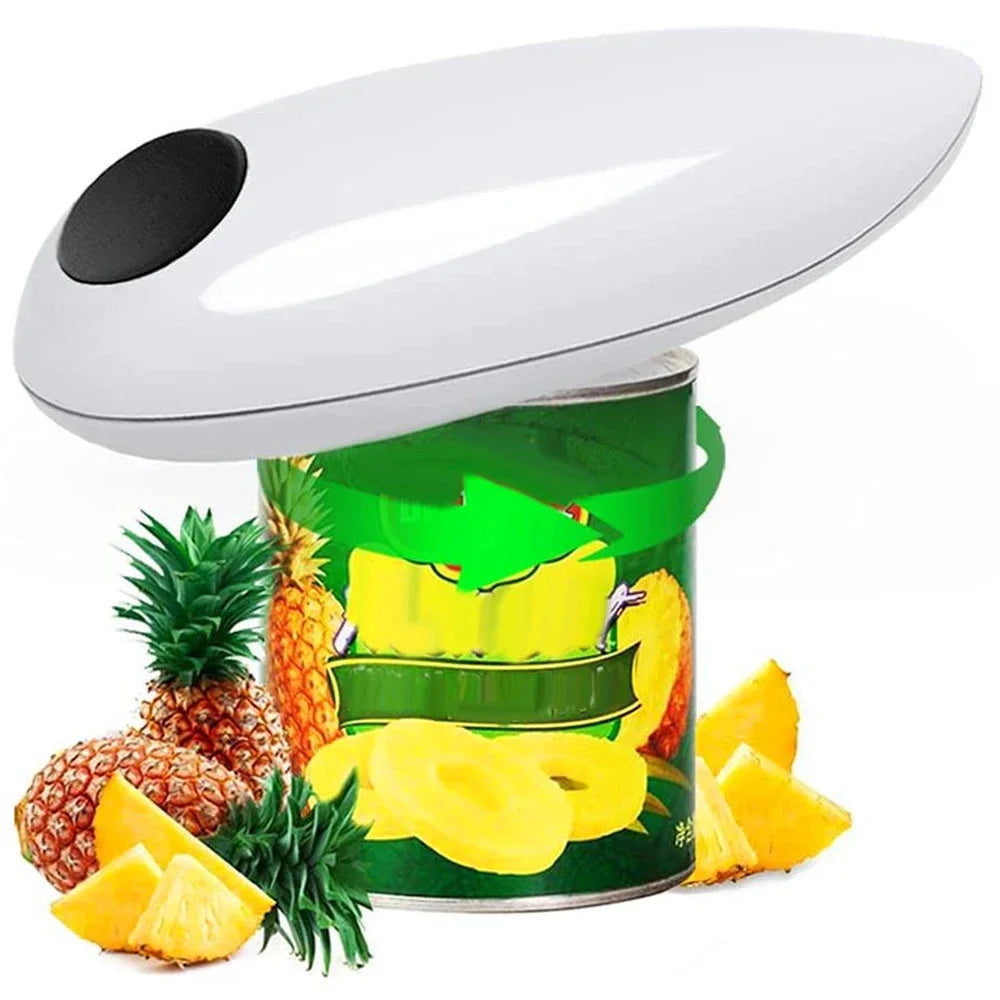 White one-touch electric can opener