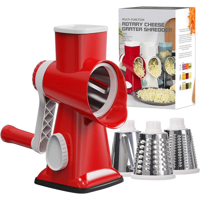 Red rotary cheese grater
