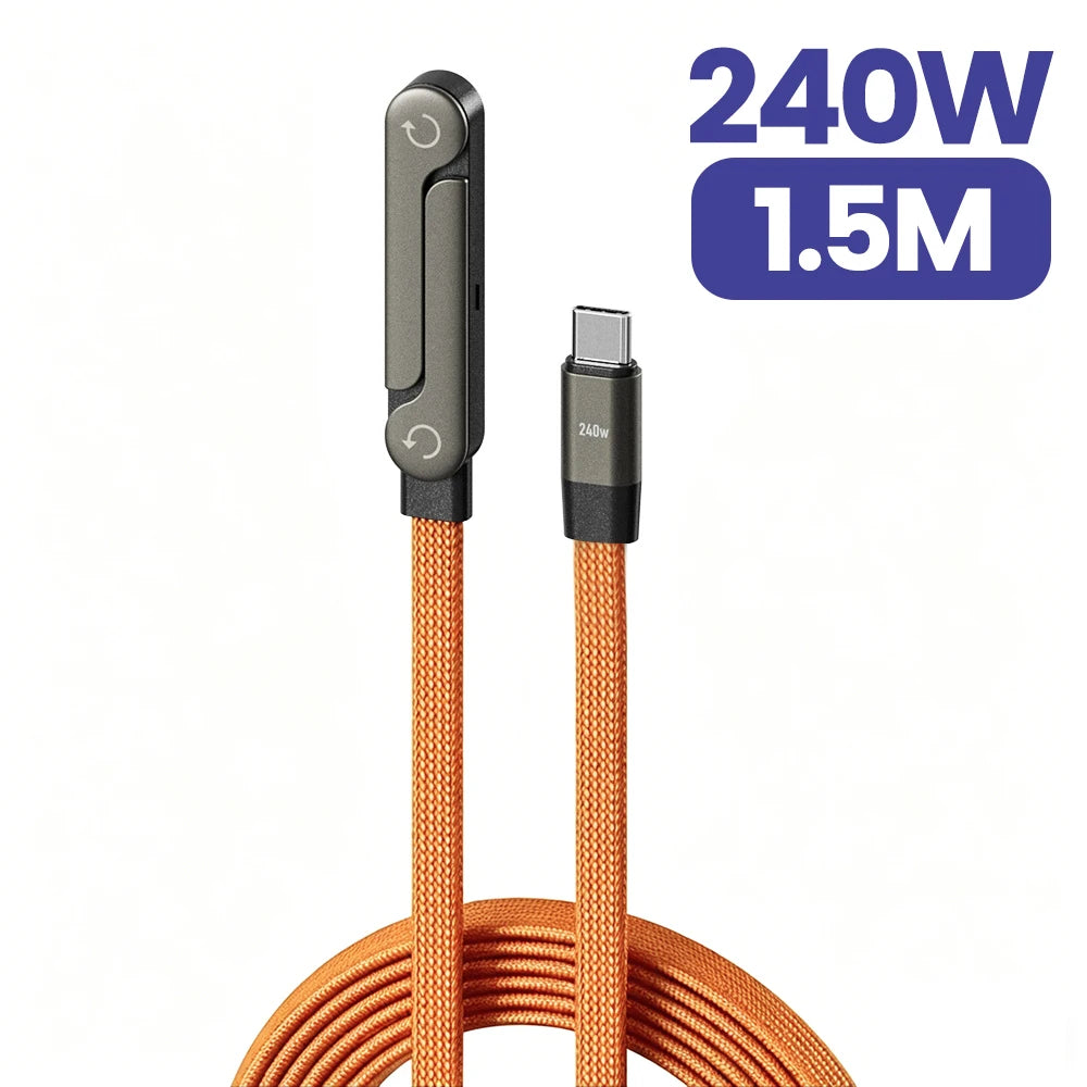Kickstand Fast-Charging Cable, orange