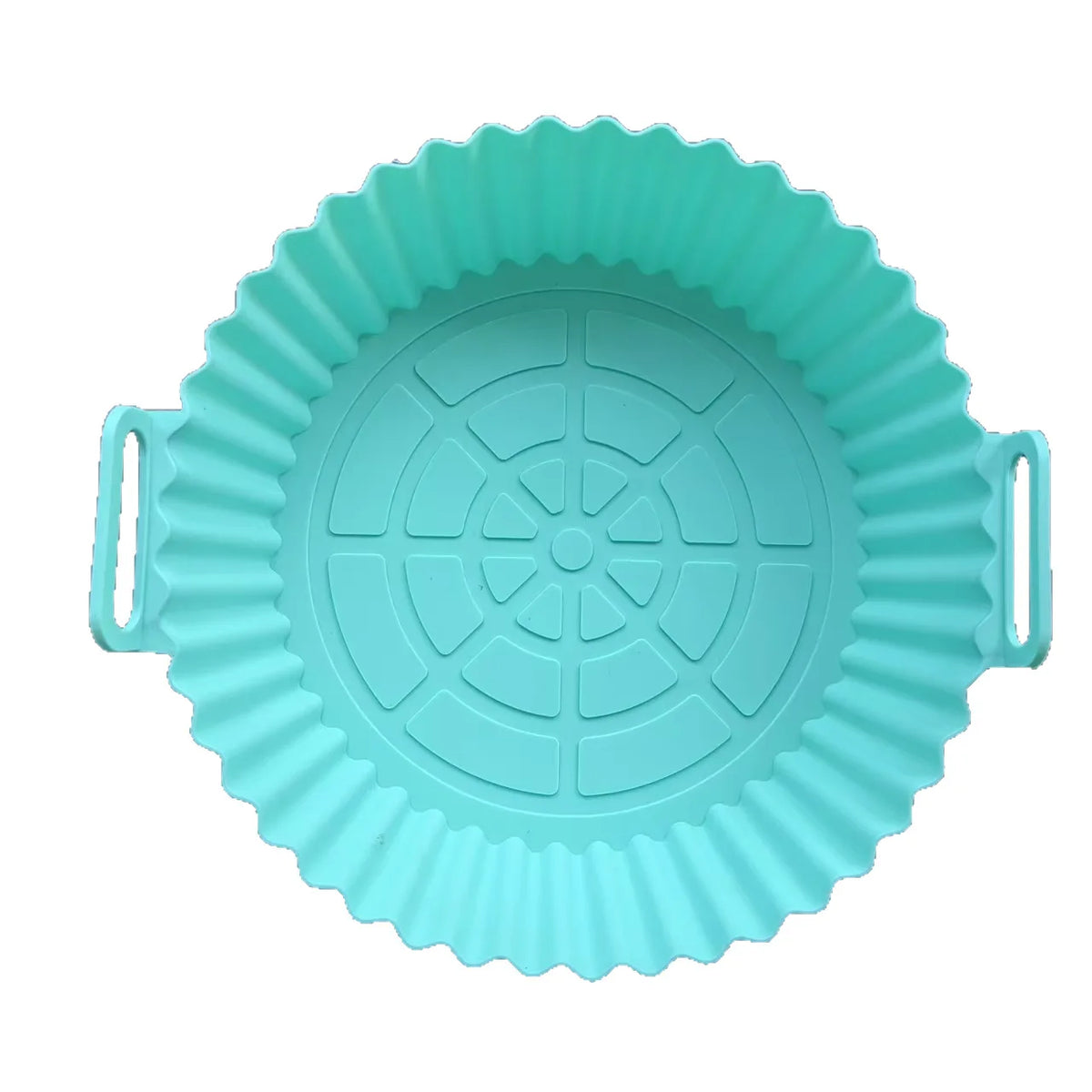 Round silicone air fryer liner, teal