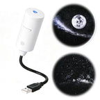 White moon projector with moon and galaxy projections