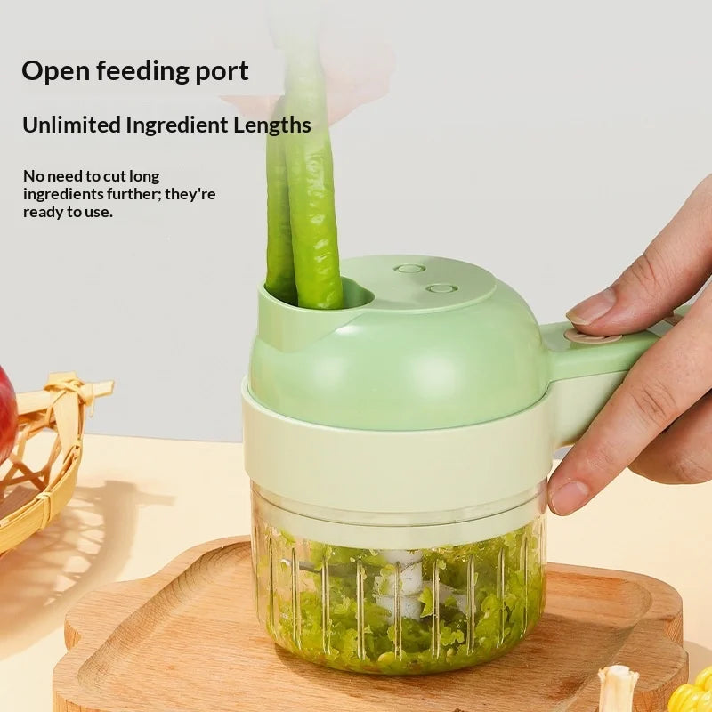 Open feeding port slicing green onion