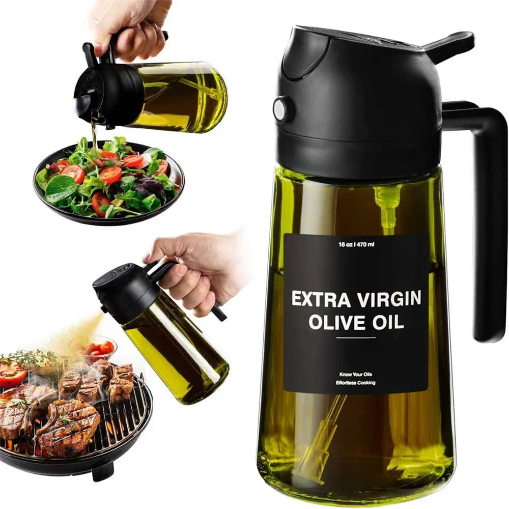 2-in-1 glass oil sprayer, black