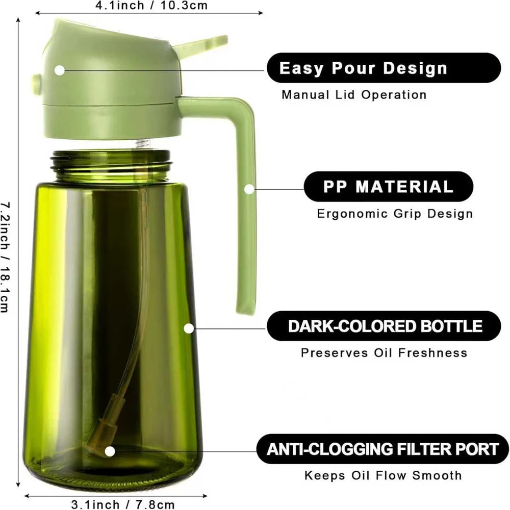 Glass bottle with anti-clog filter