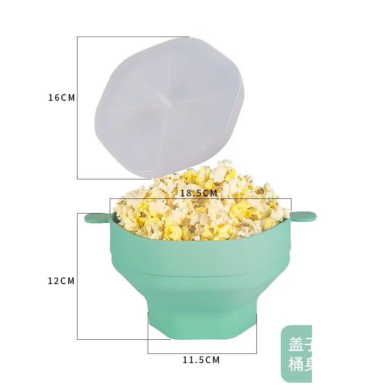 Green popcorn bowl with size