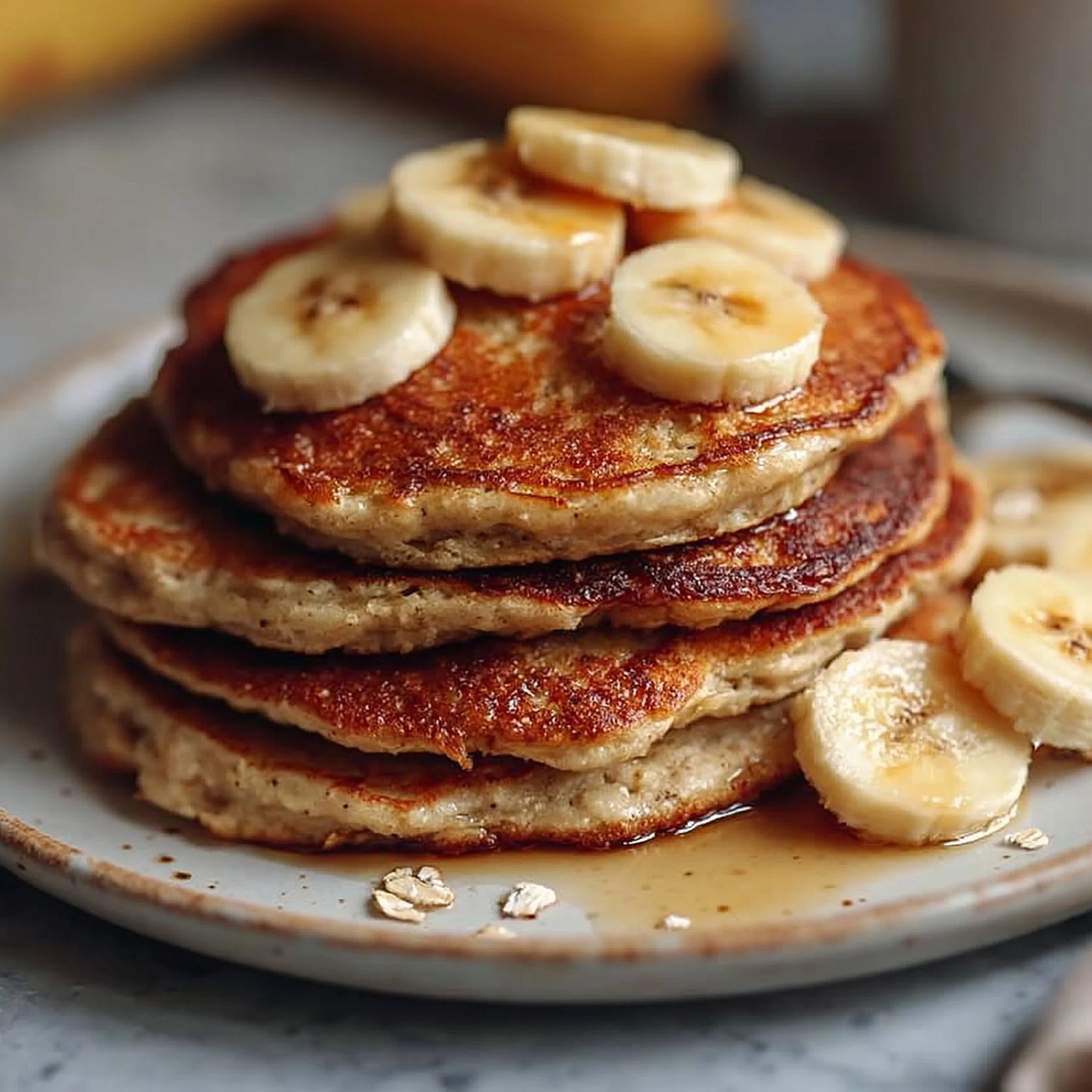3 Ingredient Banana Oatmeal Pancakes