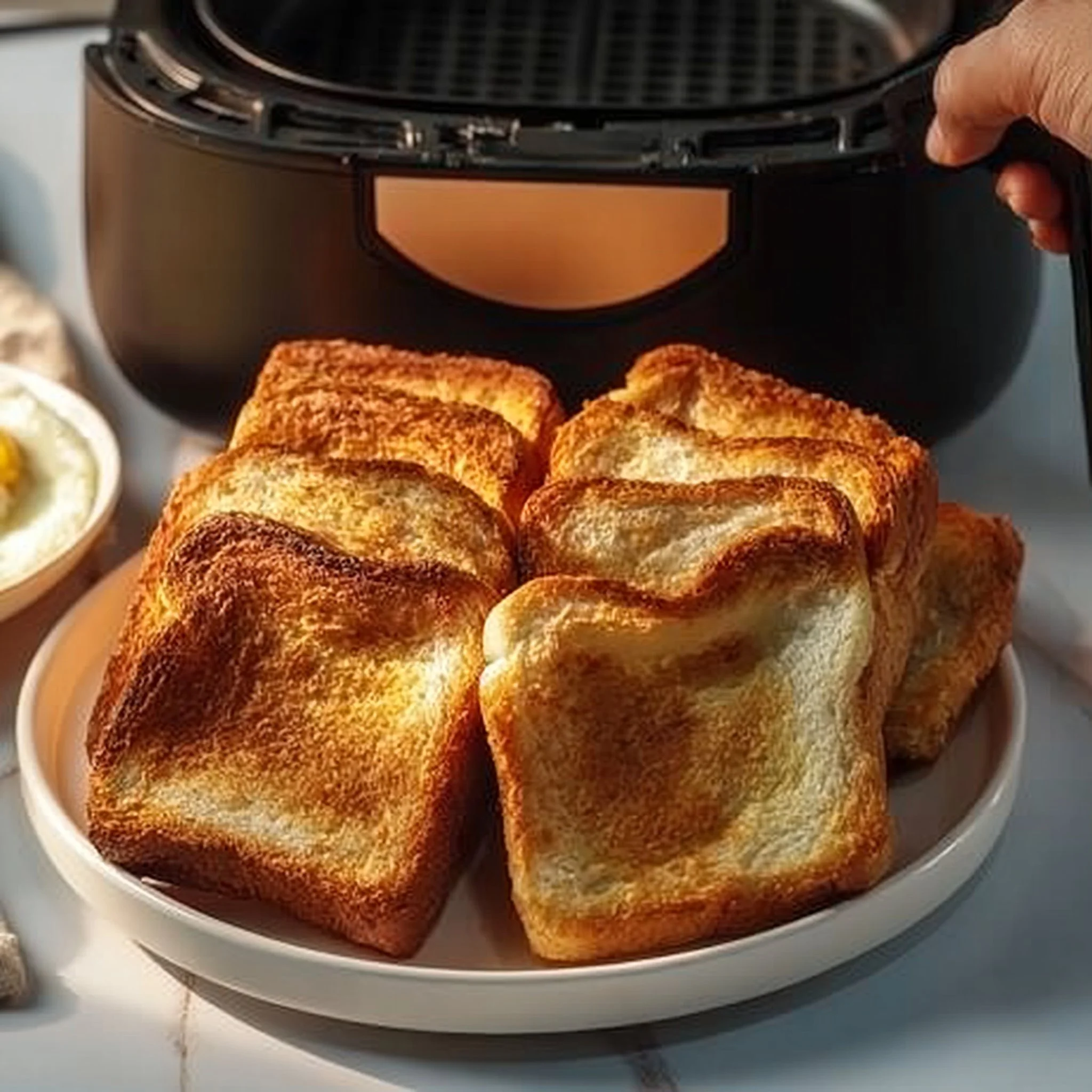 Air Fryer Bread and Egg Breakfast