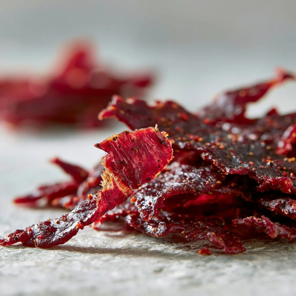 Delicious air fryer beef jerky made at home, a perfect protein-packed snack