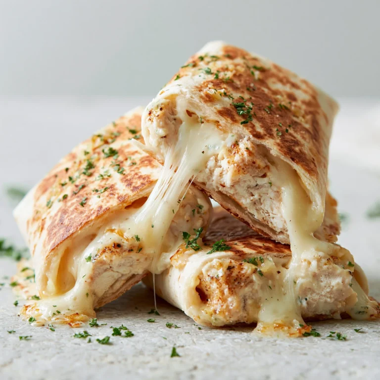 Cheesy garlic chicken wraps served with fresh veggies on a plate