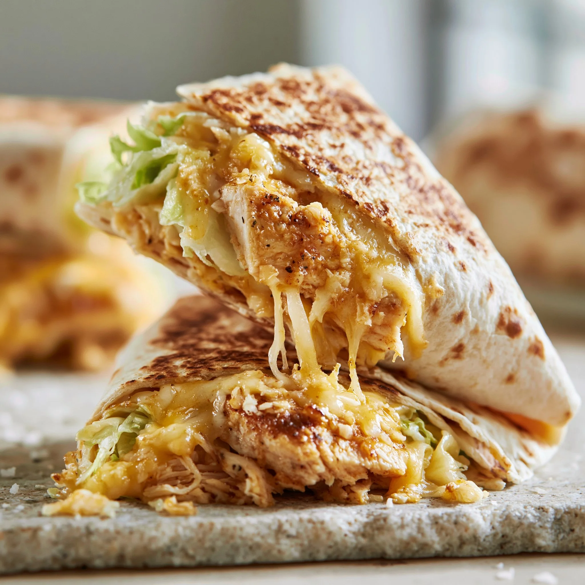 Cheesy Garlic Chicken Wraps