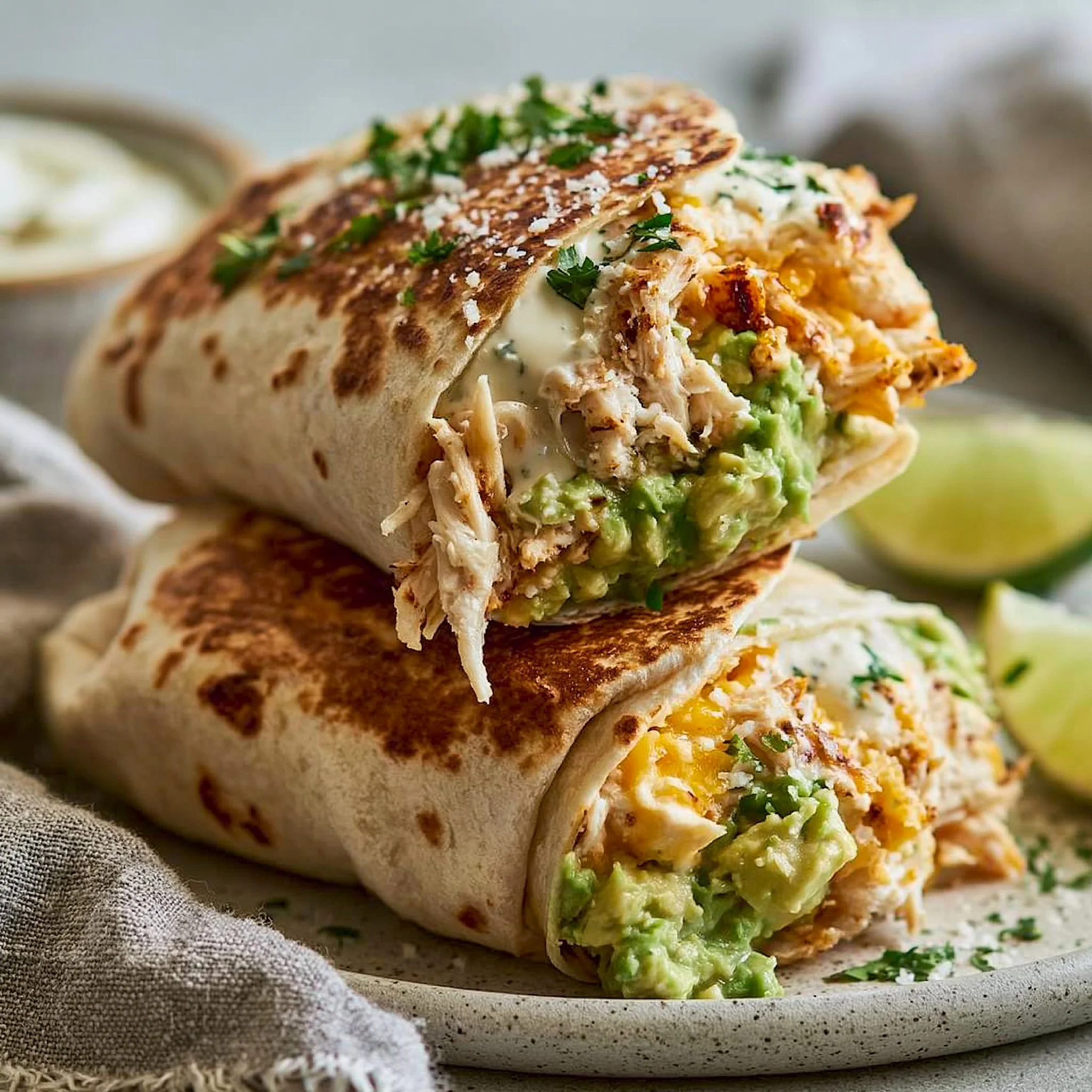Chicken Avocado Ranch Burritos