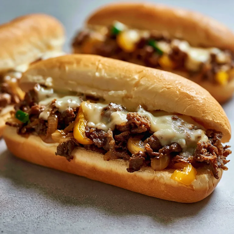 Classic Philly Cheesesteak Sandwich with beef and cheese on a hoagie roll.