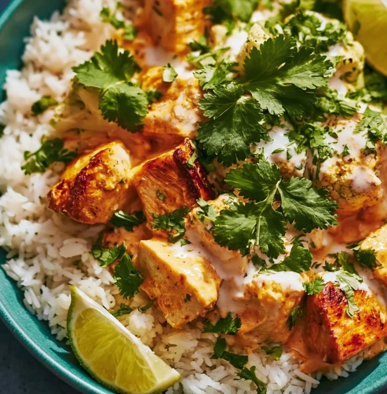 Delicious Coconut Chicken Rice Bowl with vibrant toppings