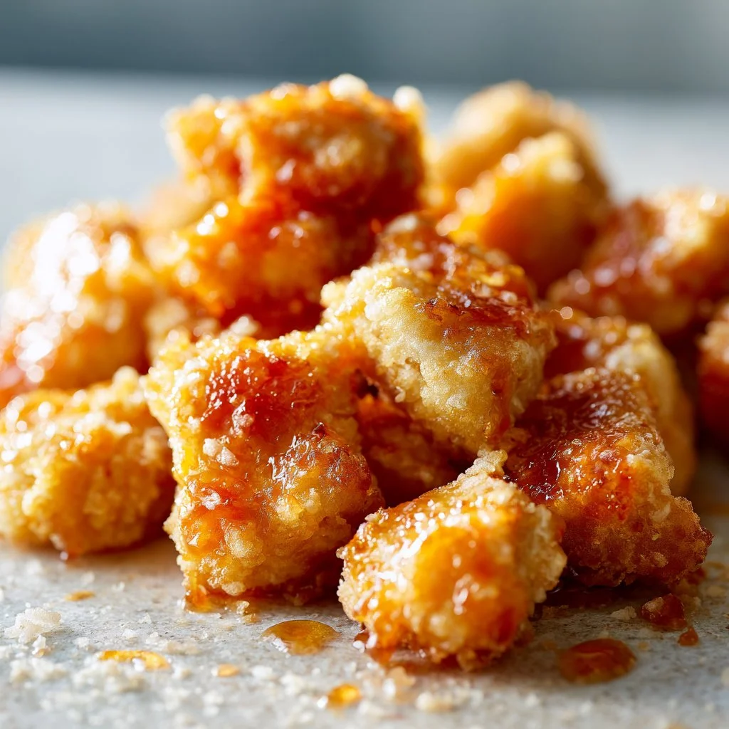 Plate of easy orange chicken with orange slices and rice