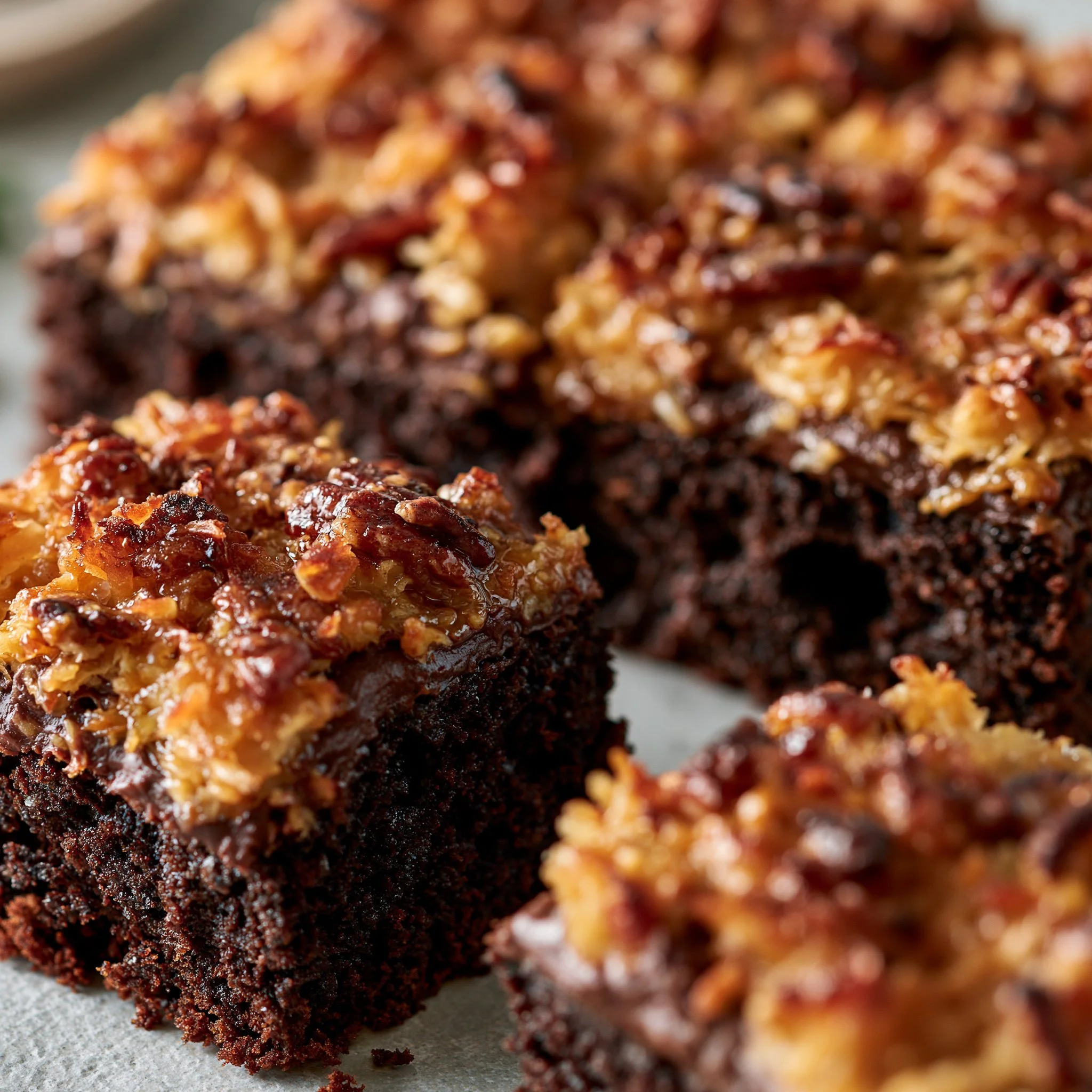 German Chocolate Poke Cake