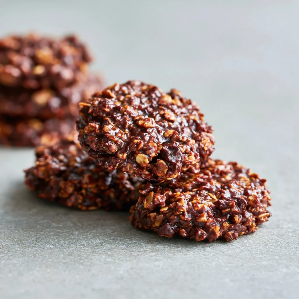 Healthy no-bake cookies made with oats and nut butter