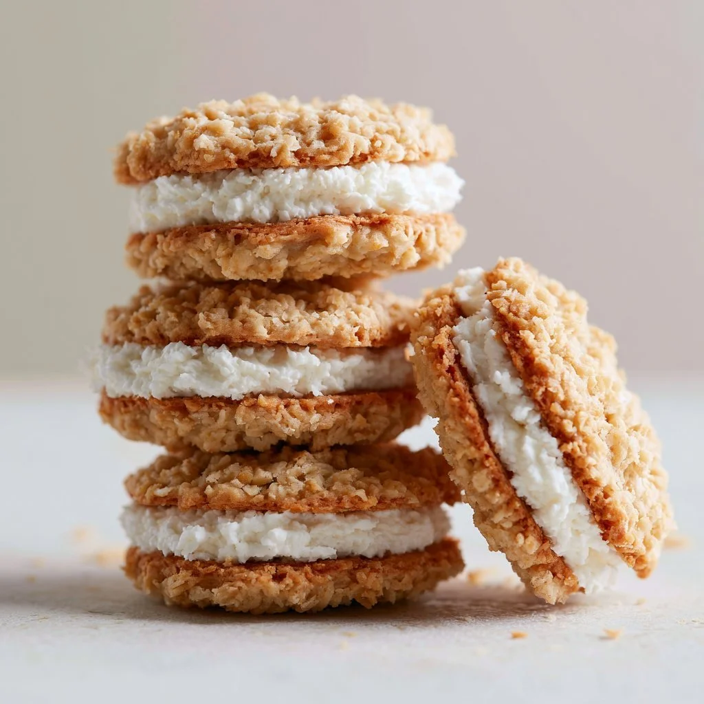 Delicious homemade oatmeal cream pies with creamy filling