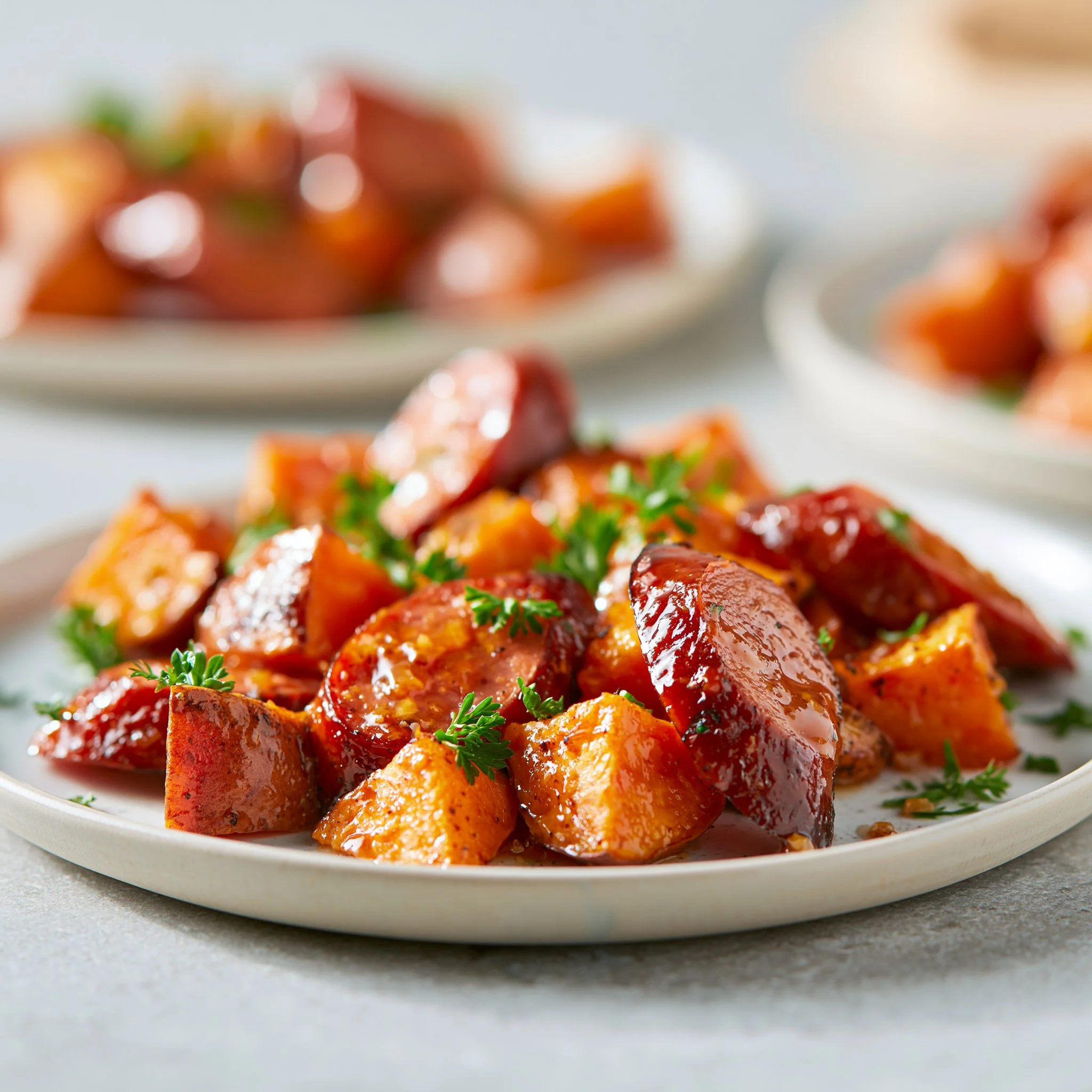 Honey Garlic Sausage with Sweet Potatoes