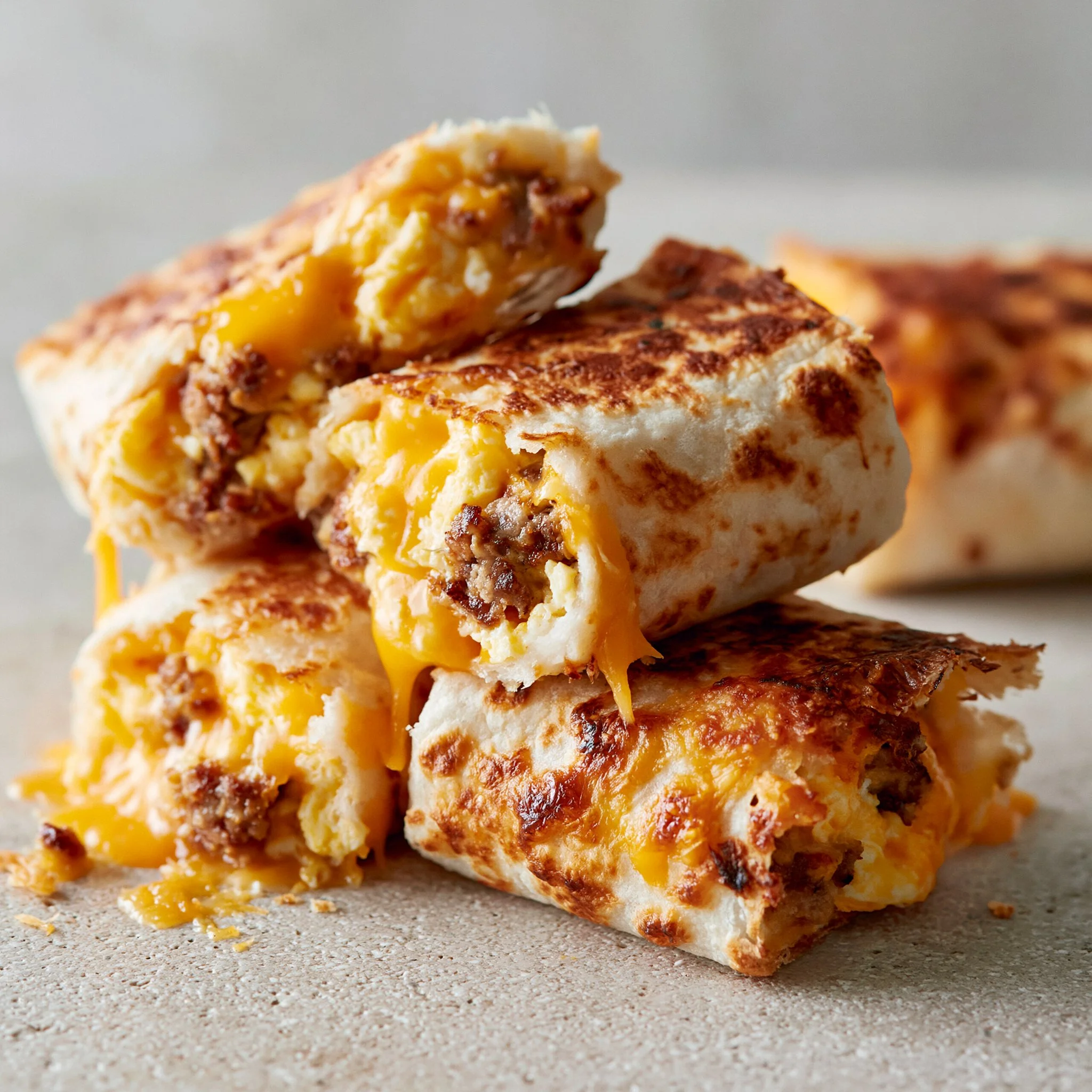 Irresistibly Cheesy Sausage Egg Breakfast Roll-Ups to Savor
