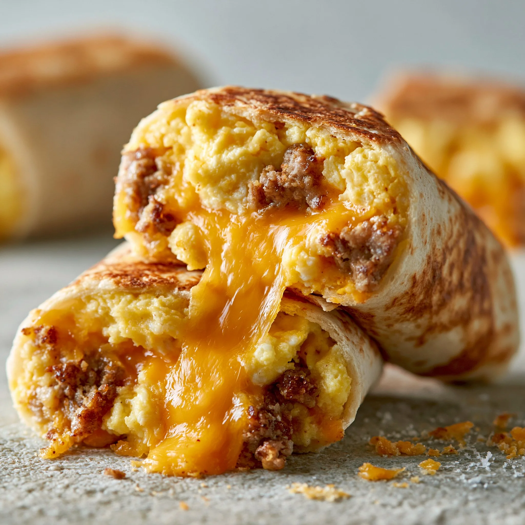 Irresistibly Cheesy Sausage Egg Breakfast Roll-Ups to Savor