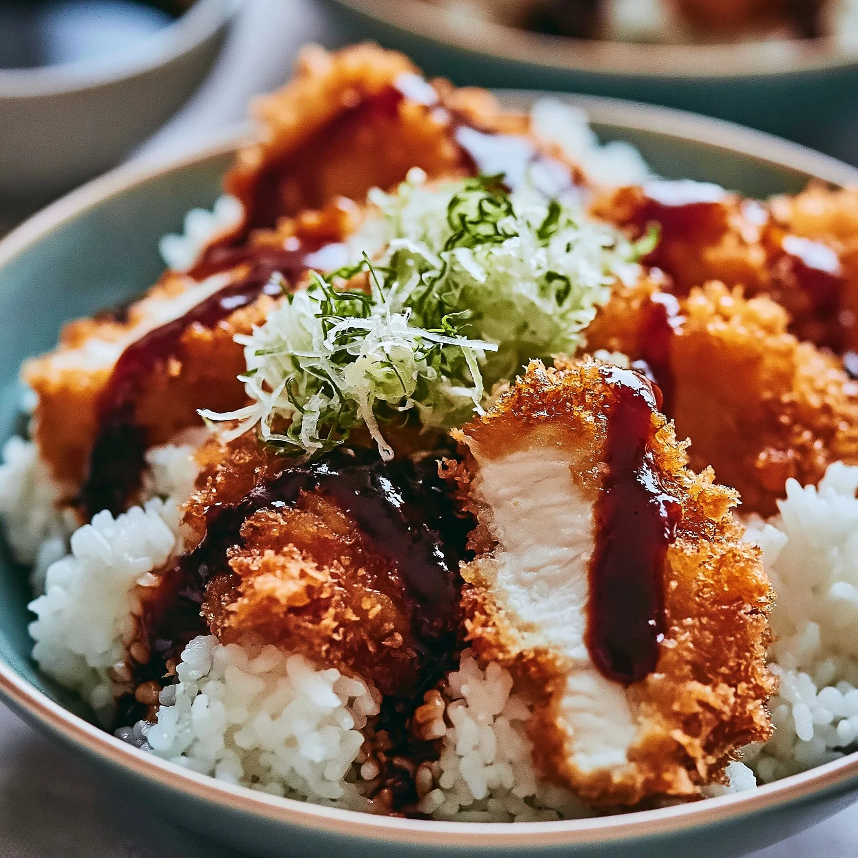 Japanese Katsu Bowls with Tonkatsu Sauce