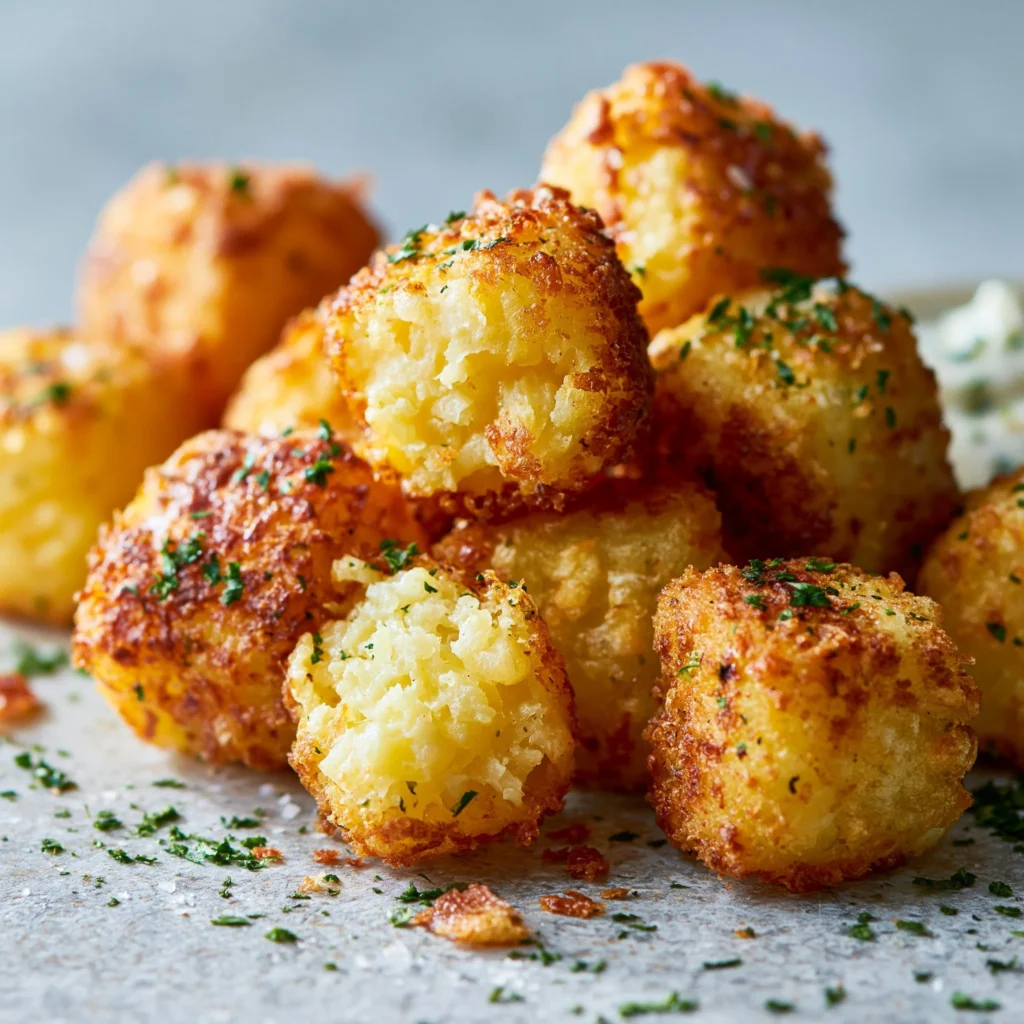 Crispy Mini Potato Bites served on a plate