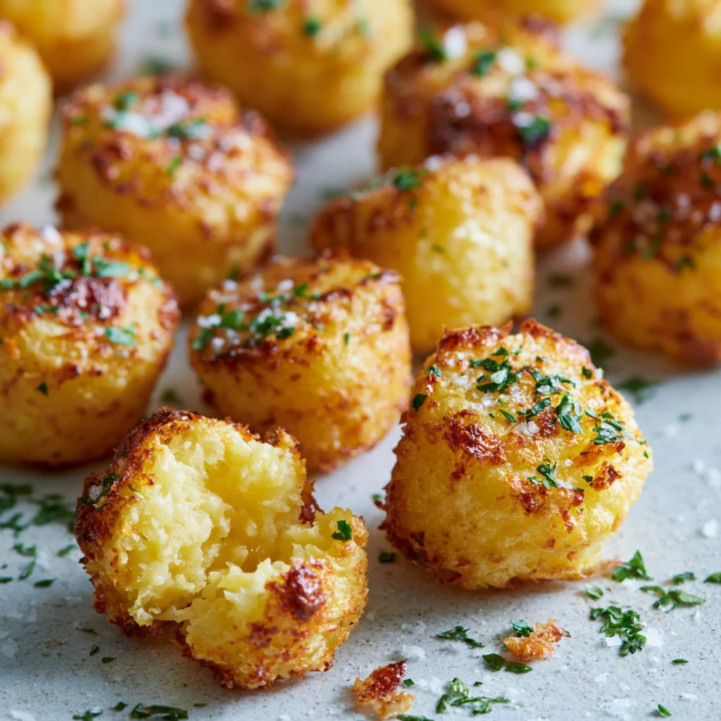 Delicious mini potato bites served as a crispy snack dish