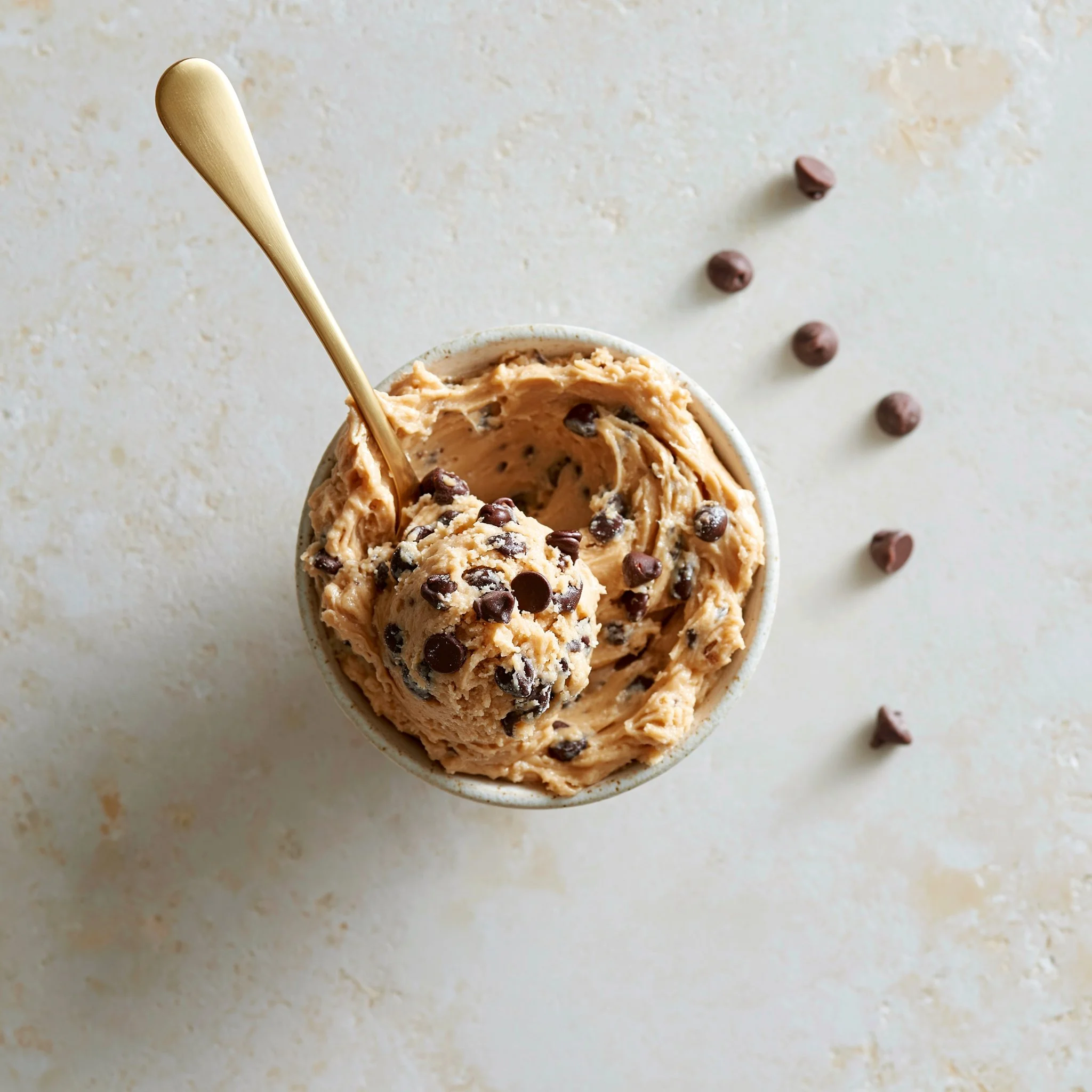 No-Bake Edible Chocolate Chip Cookie Dough for One