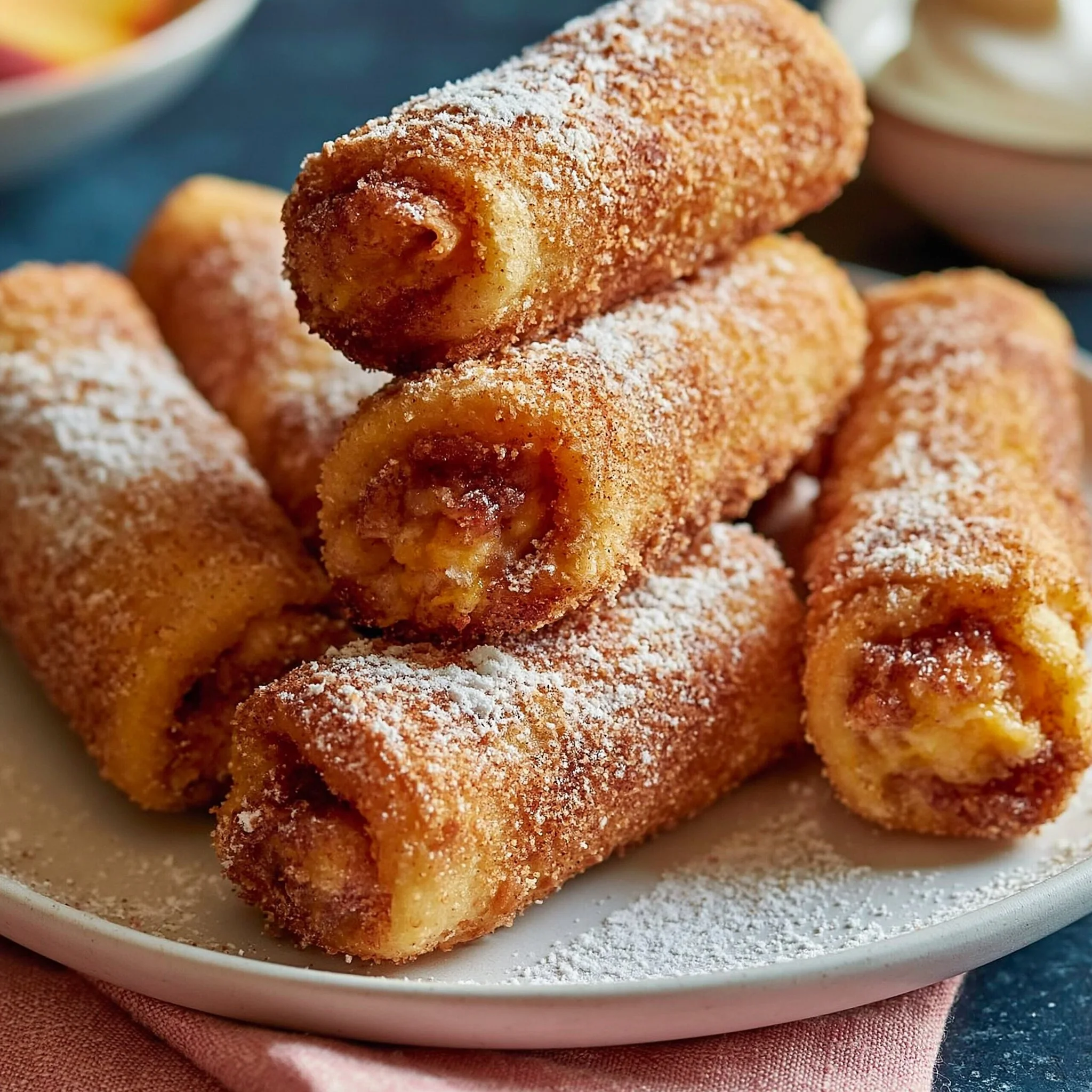 Peach Cobbler Egg Rolls Recipe