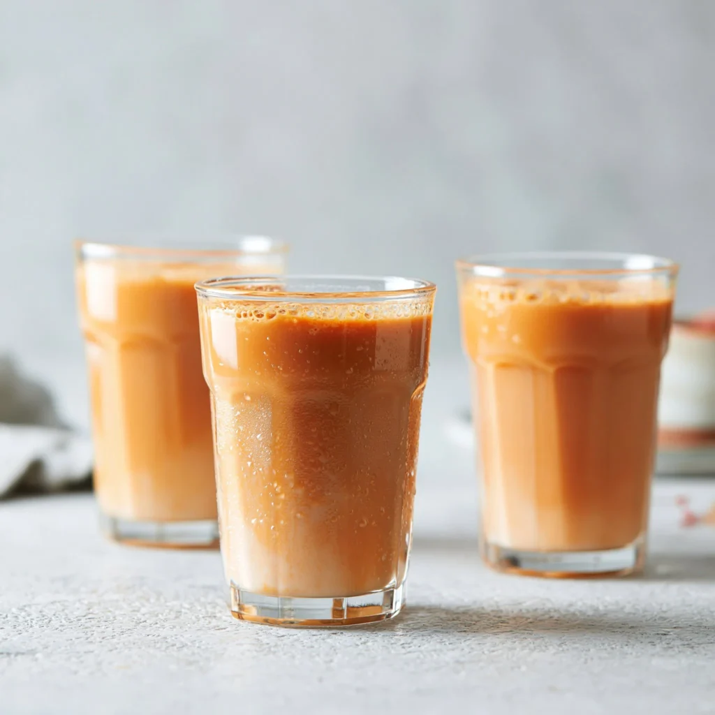 A cup of aromatic Royal Milk Tea with a perfect blend of black tea and creamy milk.