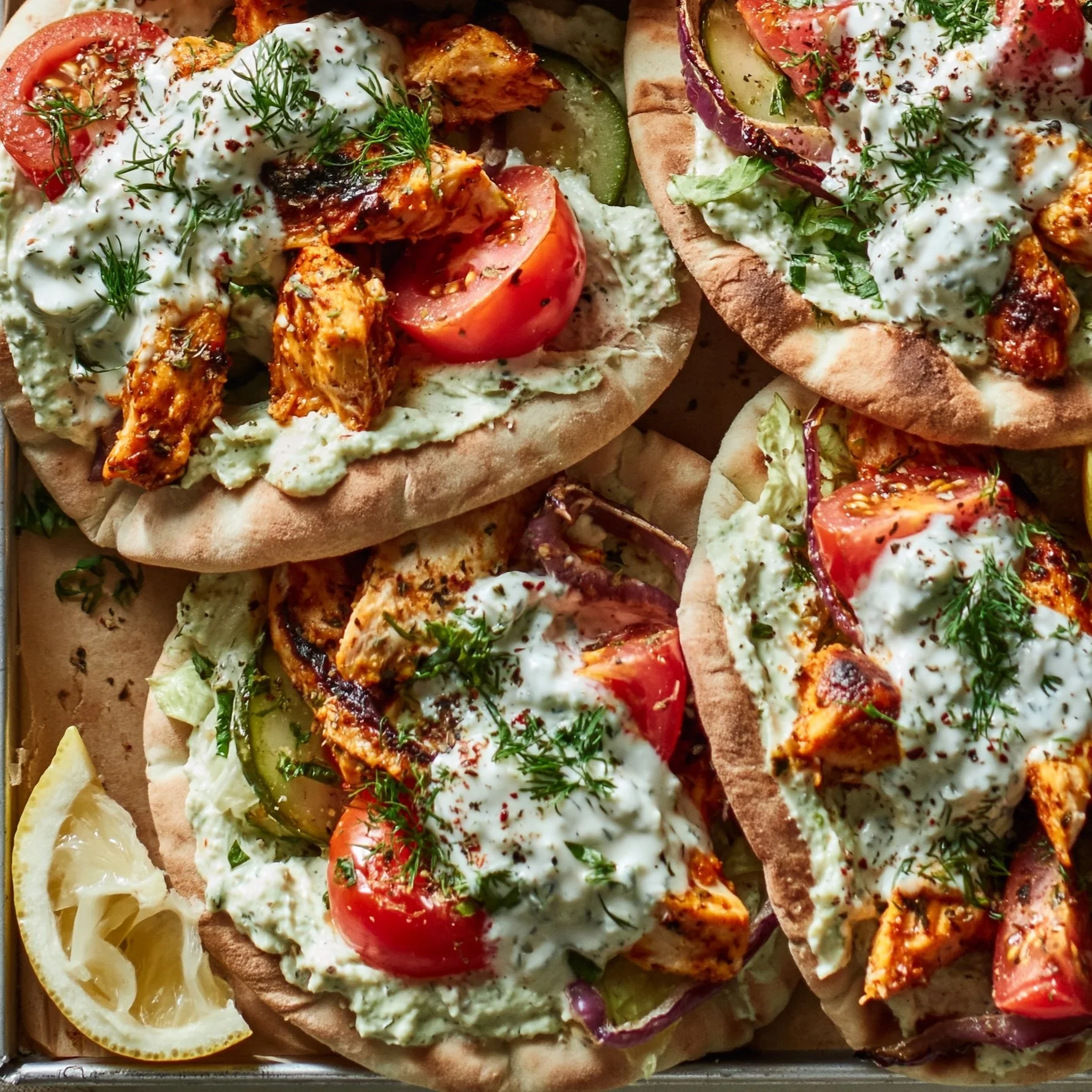 Sheet Pan Chicken Pitas with Herby Ranch