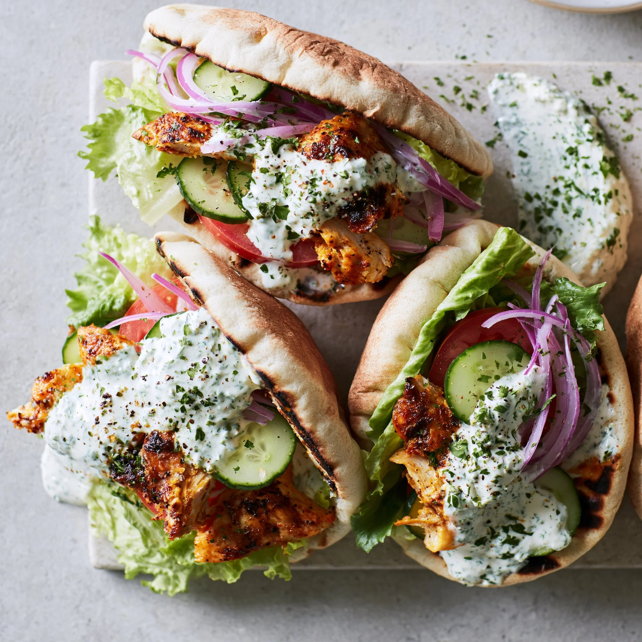 Sheet Pan Chicken Pitas with Herby Ranch