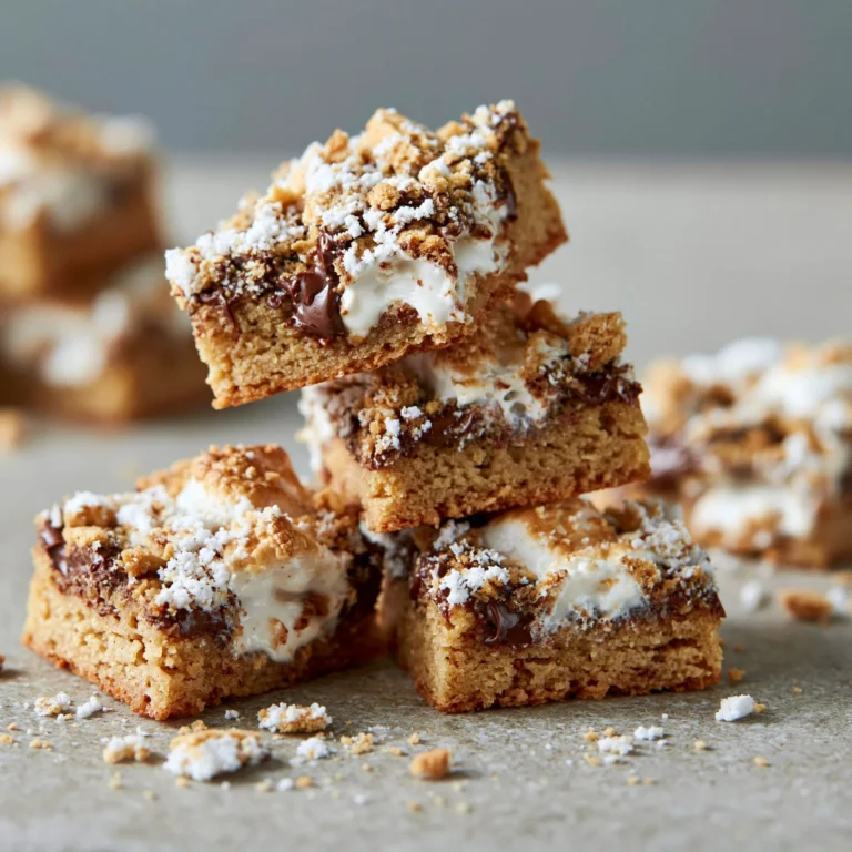 Delicious S'mores Cookie Bars with chocolate and marshmallows