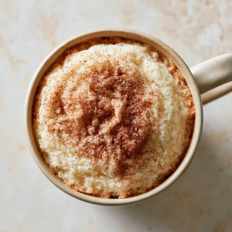Delicious Snickerdoodle Mug Cake in a cozy mug
