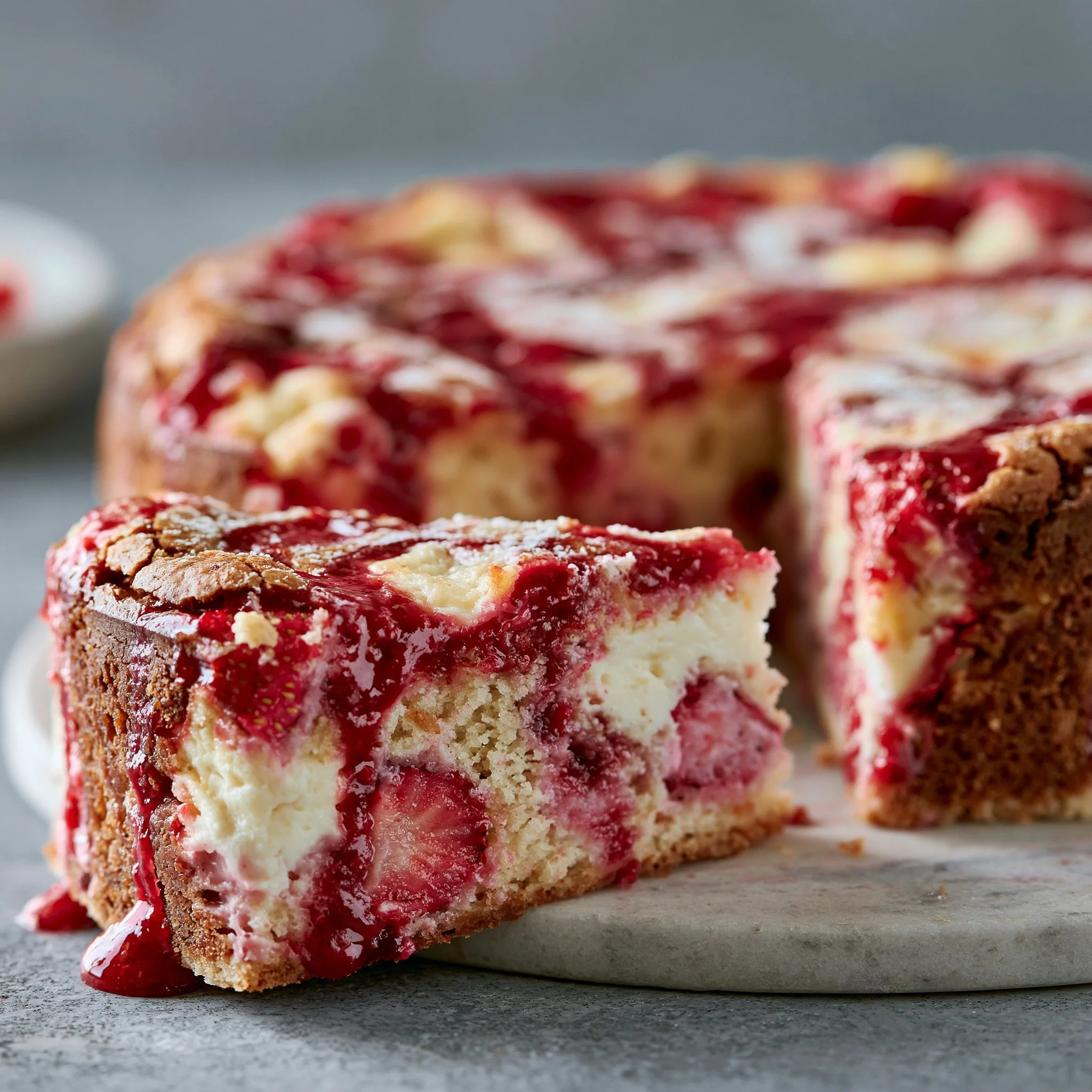 Strawberry Earthquake Cake